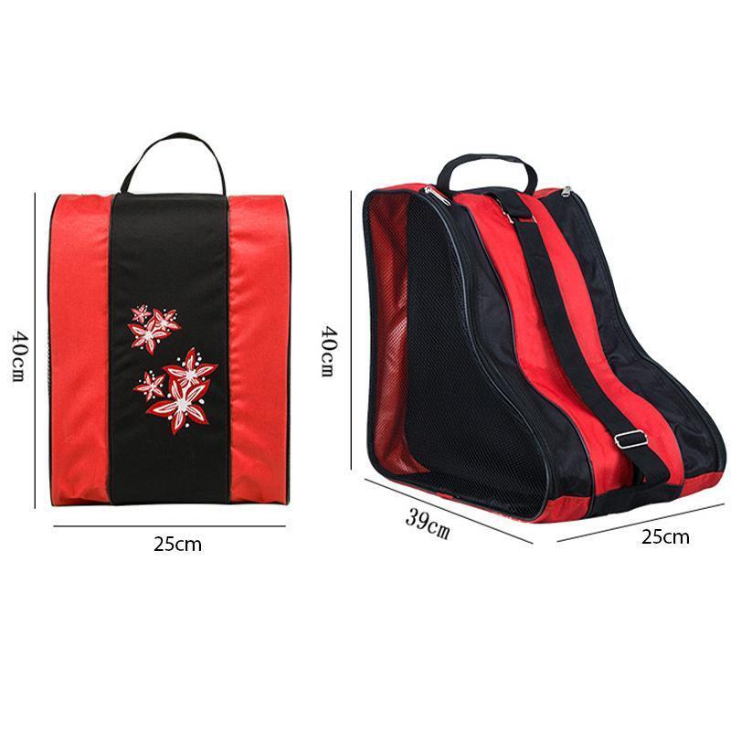 Scooter Accessories: Rollerblading Ice Skate Carry Bag with Adjustable Shoulder Strap for All Ages - Red