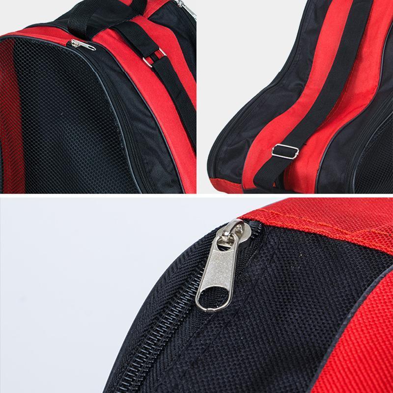 Scooter Accessories: Rollerblading Ice Skate Carry Bag with Adjustable Shoulder Strap for All Ages - Red