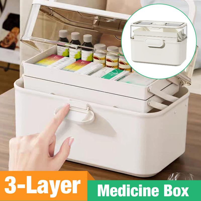 First Aid Kits: Large Capacity 3 Layer Medicine Box Family Medical Storage Case First Aid Supply