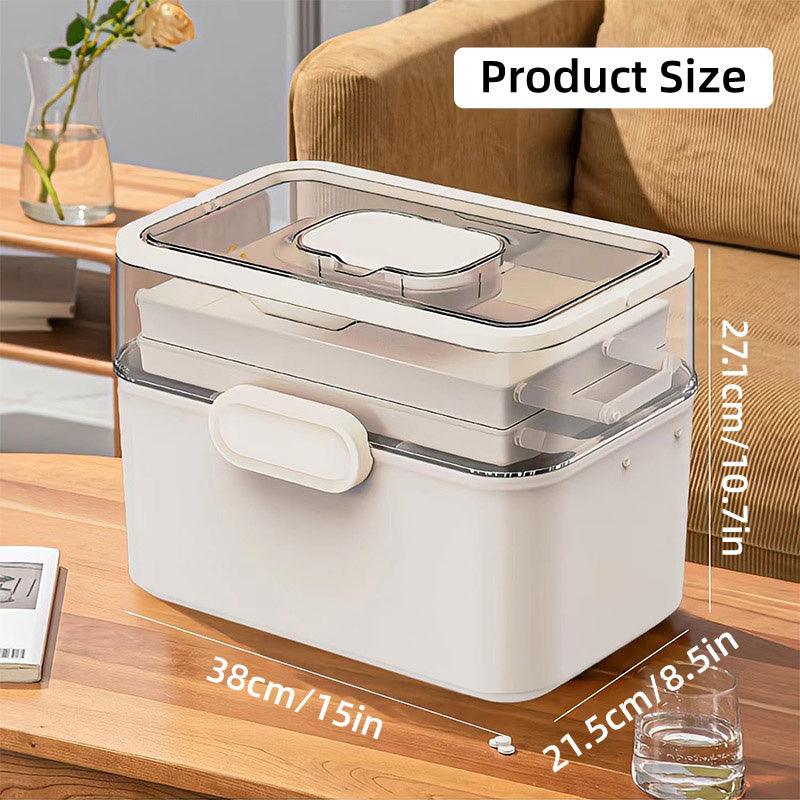First Aid Kits: Large Capacity 3 Layer Medicine Box Family Medical Storage Case First Aid Supply
