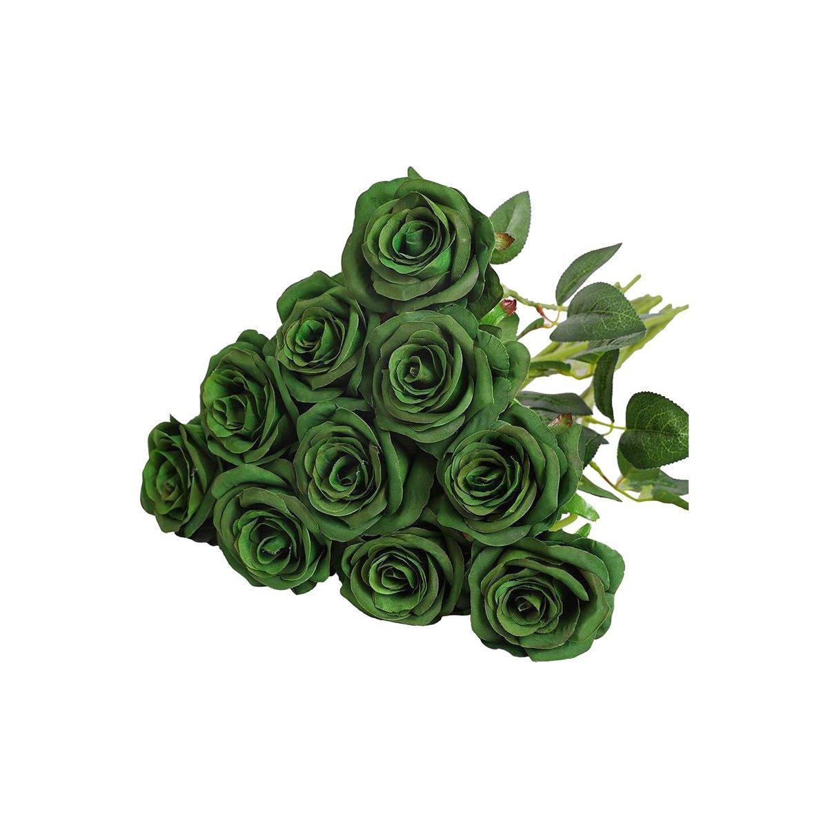 Artificial Flowers & Plants: 10pcs Artificial Silk Simulation Rose Flowers - Wedding Party Home Decorations - Light-Pink