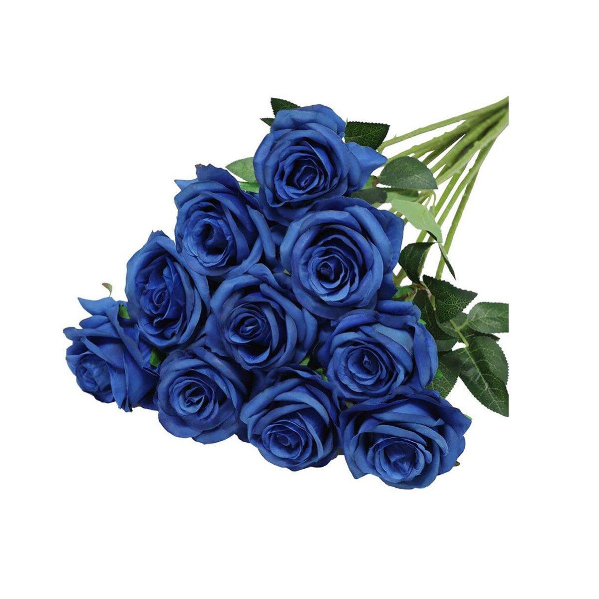 10pcs Artificial Silk Simulation Rose Flowers - Wedding Party Home Decorations - White