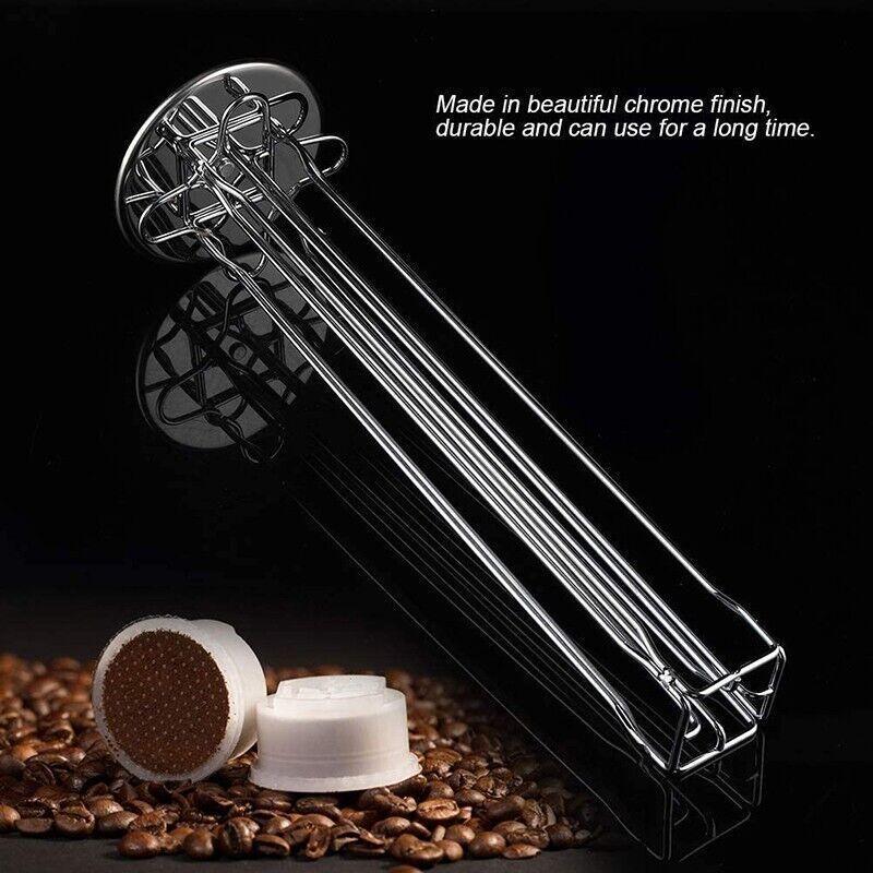 Coffee Machines & Accessories: 40 Capsules Rotating Coffee Pod Holder Rack for Nespresso Chrome Countertop Stand
