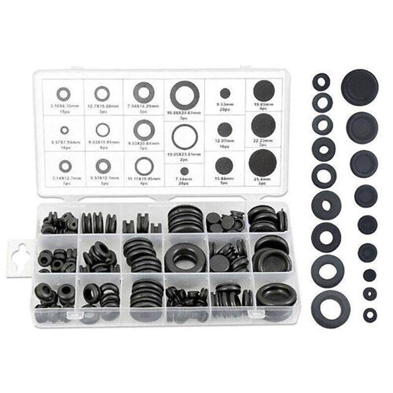 Hardware Hooks: 125Pcs Rubber Grommet Set-Assorted Fastener Kit 18 Popular Sizes