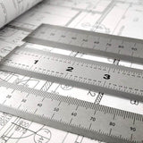 1/2 Pack Double-Sided Stainless Steel Precision Ruler (10cm, 15cm, 20cm) - 15cm *1 PCS