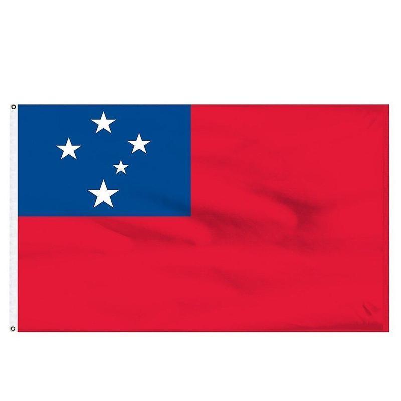Outdoor Decorations & Lights: Samoa National Flag 90x150cm Large Outdoor Polyester Banner with Grommets