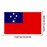 Outdoor Decorations & Lights: Samoa National Flag 90x150cm Large Outdoor Polyester Banner with Grommets