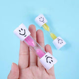 3-Minute Hourglass Sand Timer Smiley Face Clock for Brushing or Kitchen Use - Purple