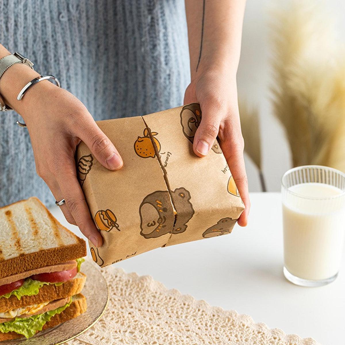 Disposable Plates: 100pcs Sandwich Wrappers Oil Blotting Coated Paper Air Fryer Baking Parchment - Pink Strawberry