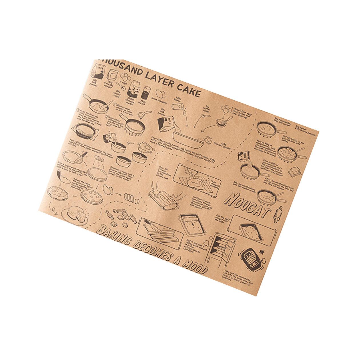 100pcs Sandwich Wrappers Oil Blotting Coated Paper Air Fryer Baking Parchment - Lemon Bear