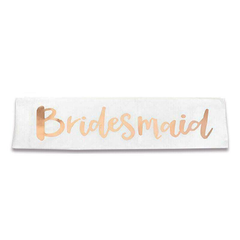 Other Wedding Decorations: Bridal Party Sash Rose Gold Bride Bridesmaid Maid Honour Mother Hens Night Wear - Bride To Be