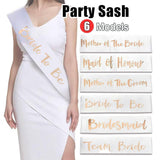 Other Wedding Decorations: Bridal Party Sash Rose Gold Bride Bridesmaid Maid Honour Mother Hens Night Wear - Maid Of Honour