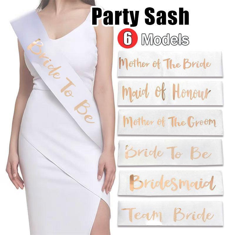 Other Wedding Decorations: Bridal Party Sash Rose Gold Bride Bridesmaid Maid Honour Mother Hens Night Wear - Mother Of The Bride