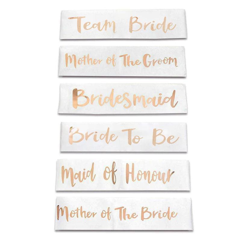 Other Wedding Decorations: Bridal Party Sash Rose Gold Bride Bridesmaid Maid Honour Mother Hens Night Wear - Mother Of The Bride