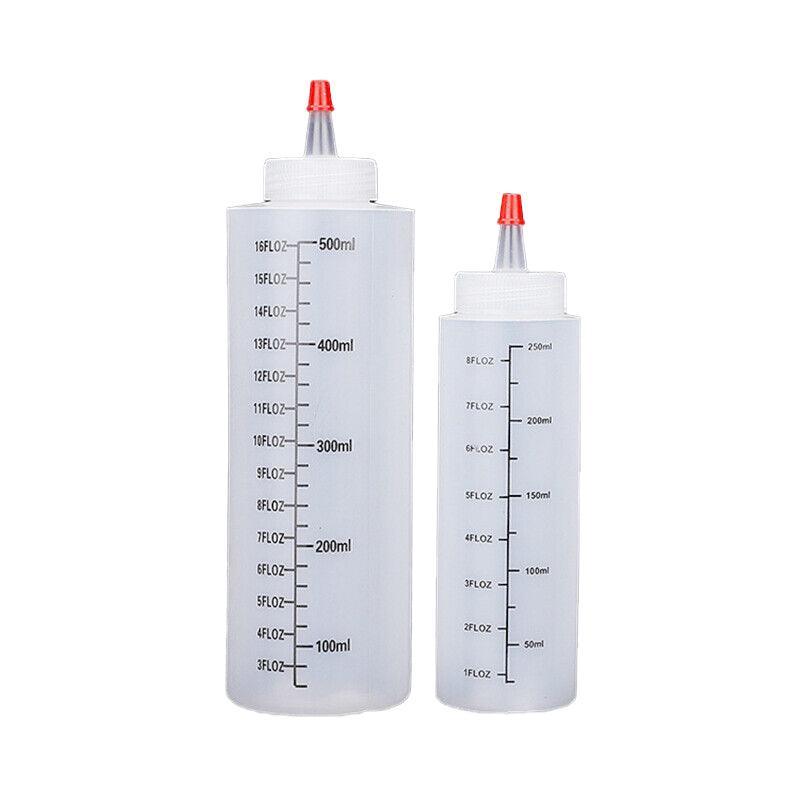 Kitchen Utensils: Squeeze Condiment Dispenser Bottles 250ml 500ml Sauce Craft Use Set of 6 - 250ML