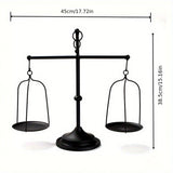 Candle Accessories: Black iron balance Scale candlestick decorative candle wedding Home Decor Gifts