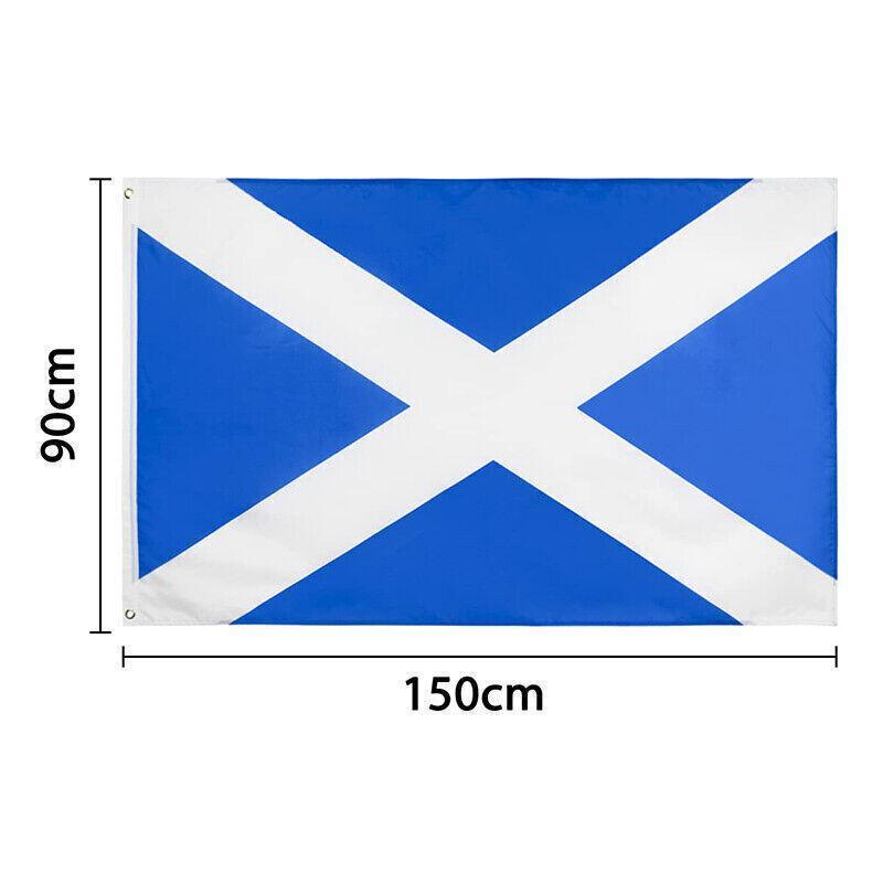 Outdoor Decorations & Lights: Large Scotland Scottish Flag Saltire Heavy Duty Outdoor 90 X 150 CM - 3ft x 5ft