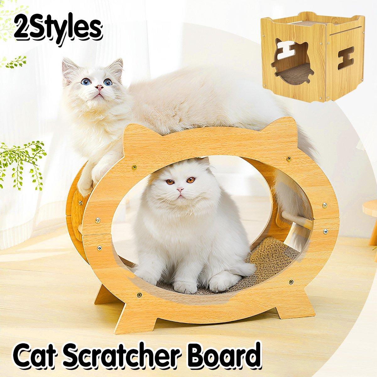 Cat Scratchers: Durable Cat Scratcher Lounge Corrugated Scratching Wood Board - Square