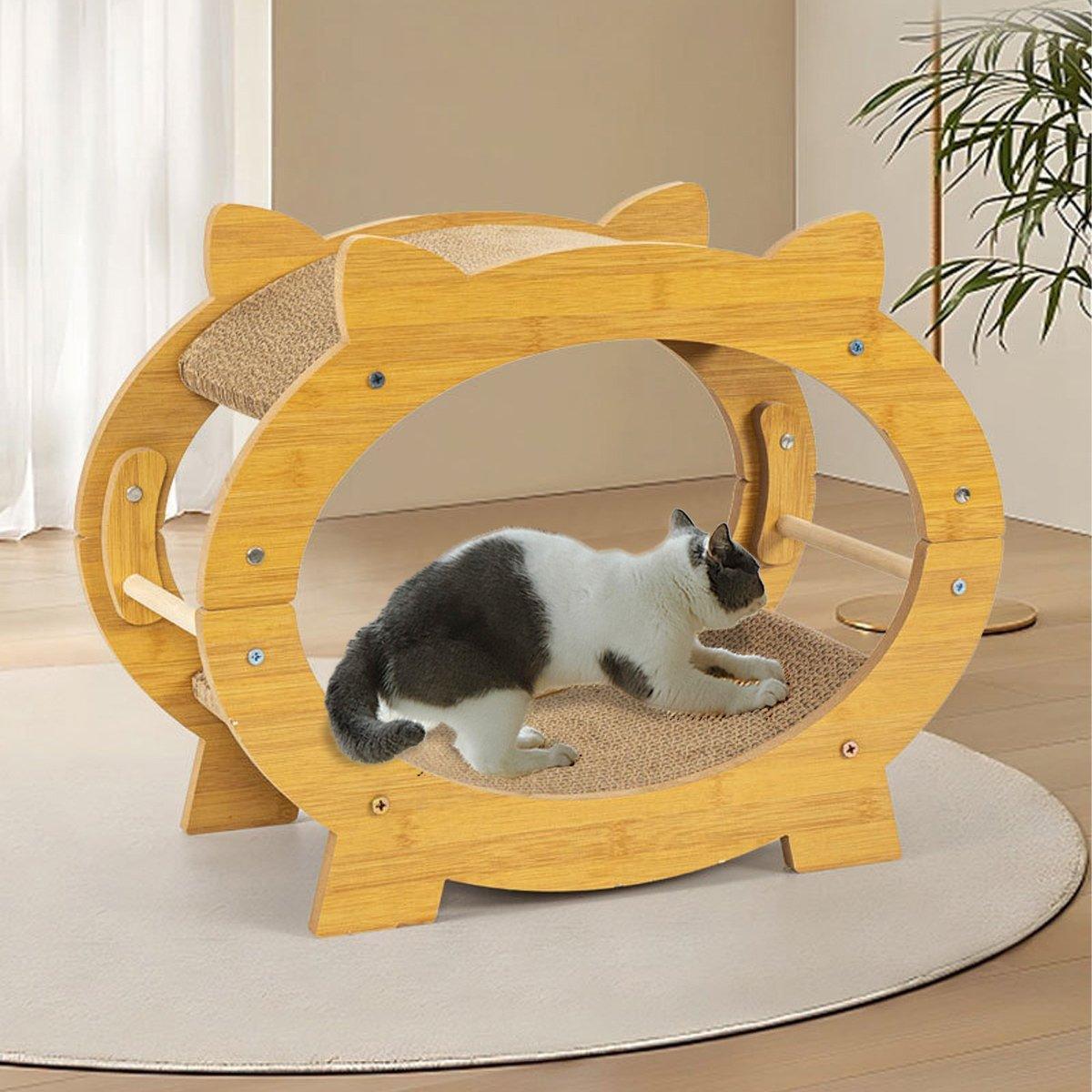 Cat Scratchers: Durable Cat Scratcher Lounge Corrugated Scratching Wood Board - Square