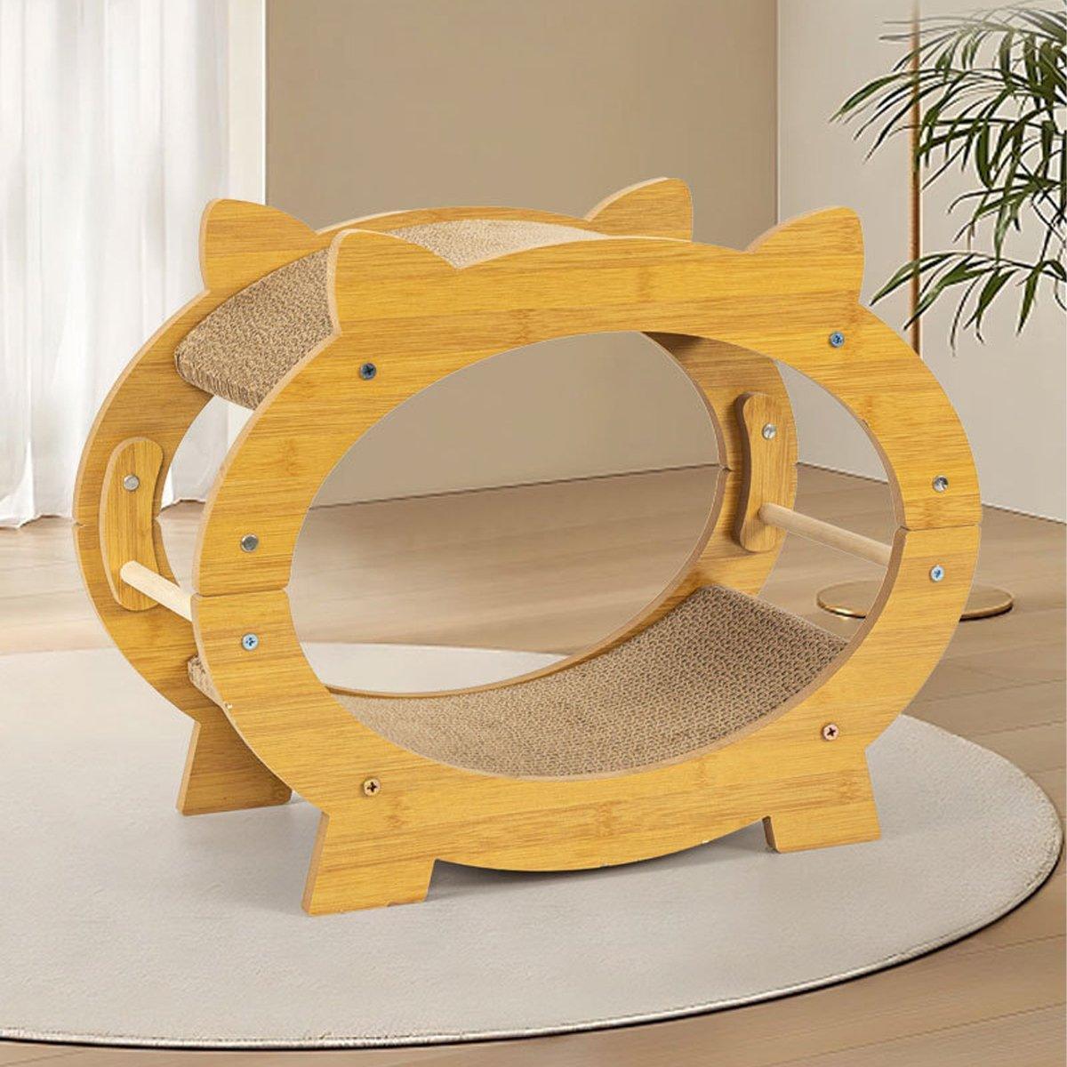 Cat Scratchers: Durable Cat Scratcher Lounge Corrugated Scratching Wood Board - Square