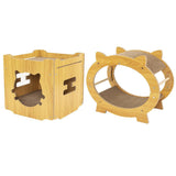 Cat Scratchers: Durable Cat Scratcher Lounge Corrugated Scratching Wood Board - Oval