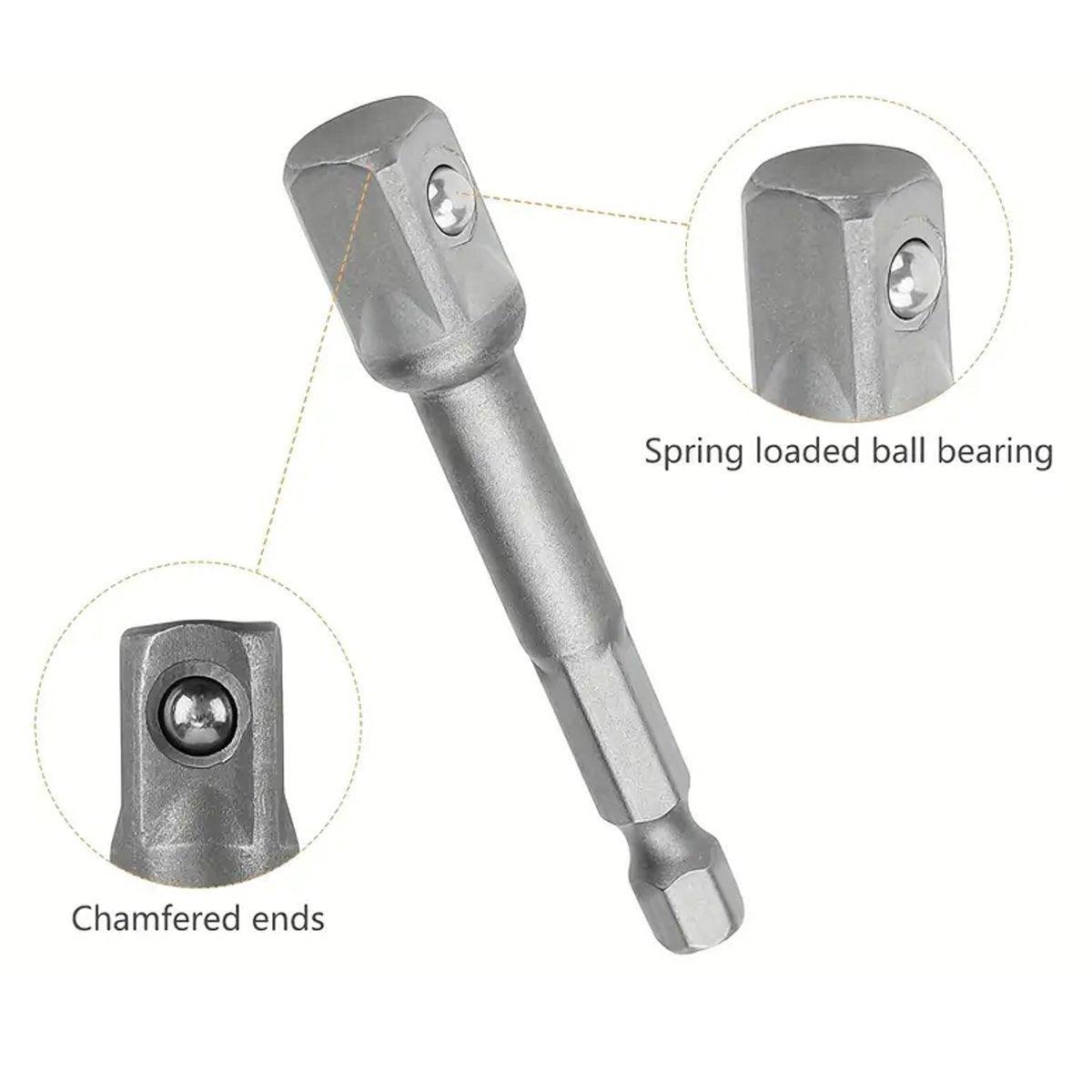 Screwdrivers: 8pcs Hex Shank Socket Adapter Set 1/4 3/8 1/2 Inch Impact Driver Drill Bits