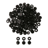 100/200X Plastic Screw Cover Caps Holes Cams Furniture Kitchen Button Nuts Bolts - Black
