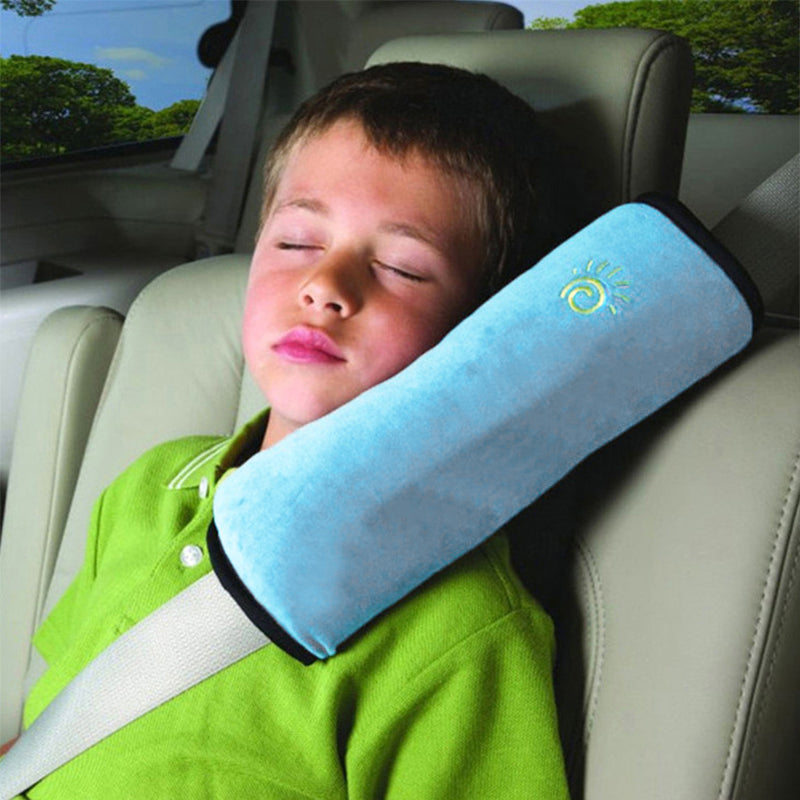 Automotive Parts: 1/2× Soft Plush Car Shoulder Pad and Cushion Pillow for Travel Comfort - Beige
