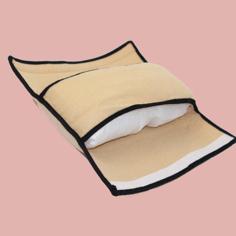Automotive Parts: 1/2× Soft Plush Car Shoulder Pad and Cushion Pillow for Travel Comfort - Beige