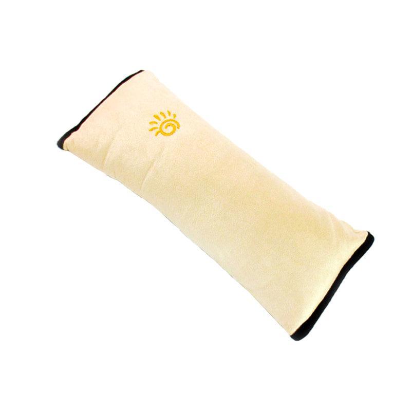 Automotive Parts: 1/2× Soft Plush Car Shoulder Pad and Cushion Pillow for Travel Comfort - Beige