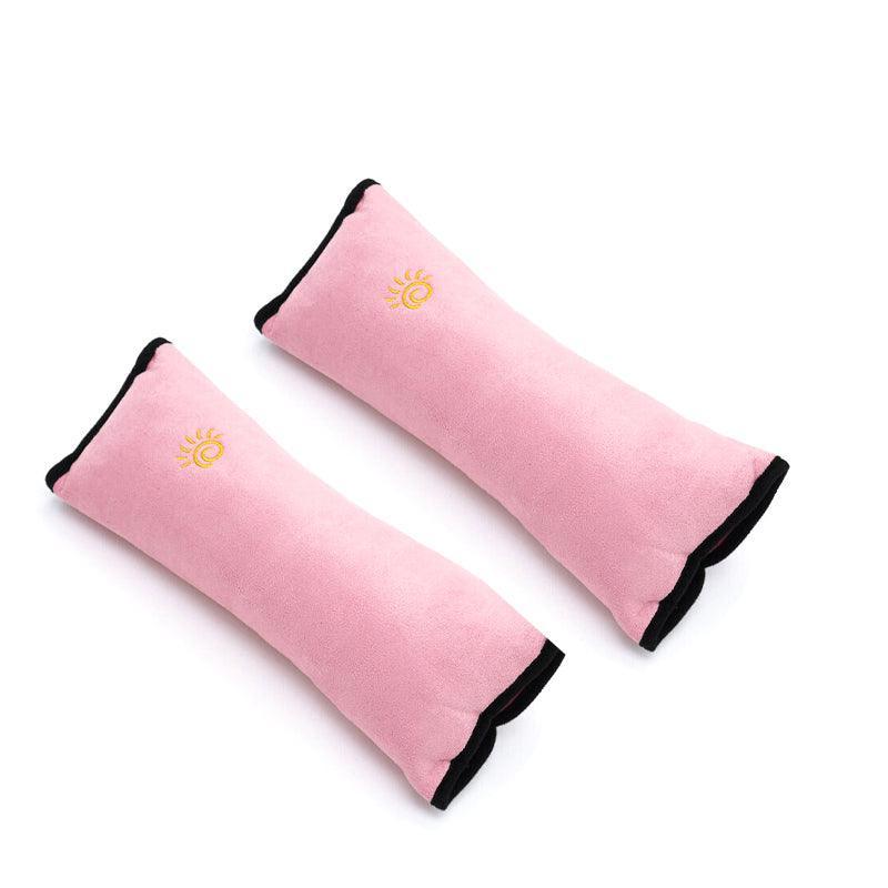 Automotive Parts: 1/2× Soft Plush Car Shoulder Pad and Cushion Pillow for Travel Comfort - Beige