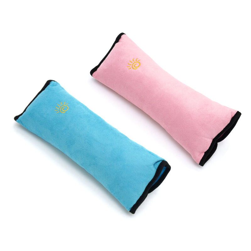 Automotive Parts: 1/2× Soft Plush Car Shoulder Pad and Cushion Pillow for Travel Comfort - Beige