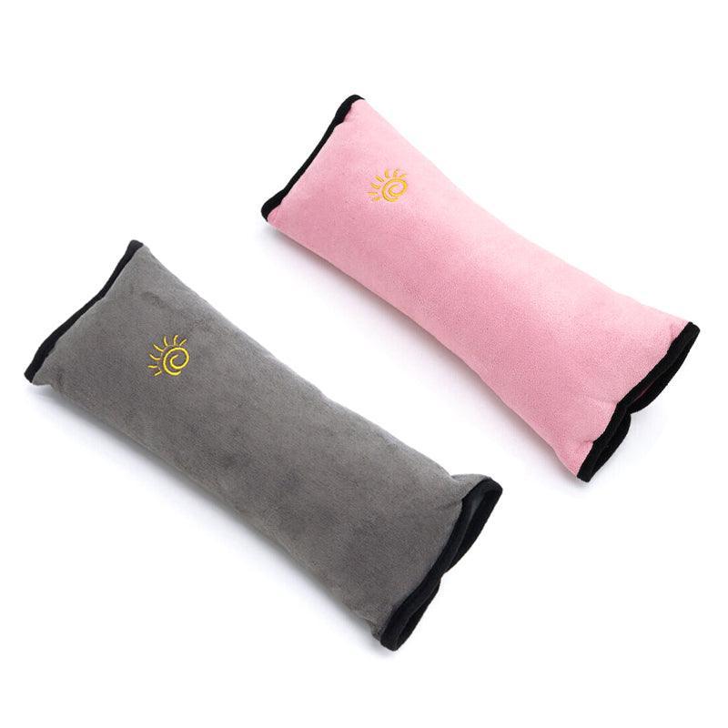 Automotive Parts: 1/2× Soft Plush Car Shoulder Pad and Cushion Pillow for Travel Comfort - Beige