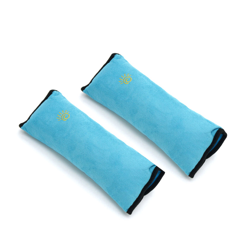 Automotive Parts: 1/2× Soft Plush Car Shoulder Pad and Cushion Pillow for Travel Comfort - Beige