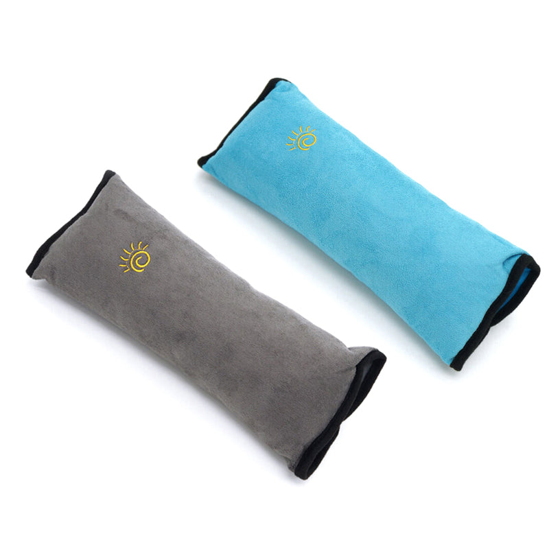 Automotive Parts: 1/2× Soft Plush Car Shoulder Pad and Cushion Pillow for Travel Comfort - Beige