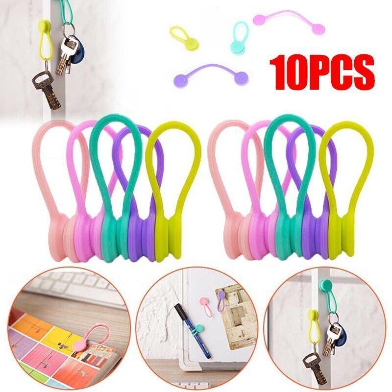 Cable Management: 10PCS Cord Clip Organizer Reusable Cable Winder Holder for Desk and Office