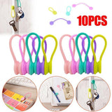10PCS Cord Clip Organizer Reusable Cable Winder Holder for Desk and Office