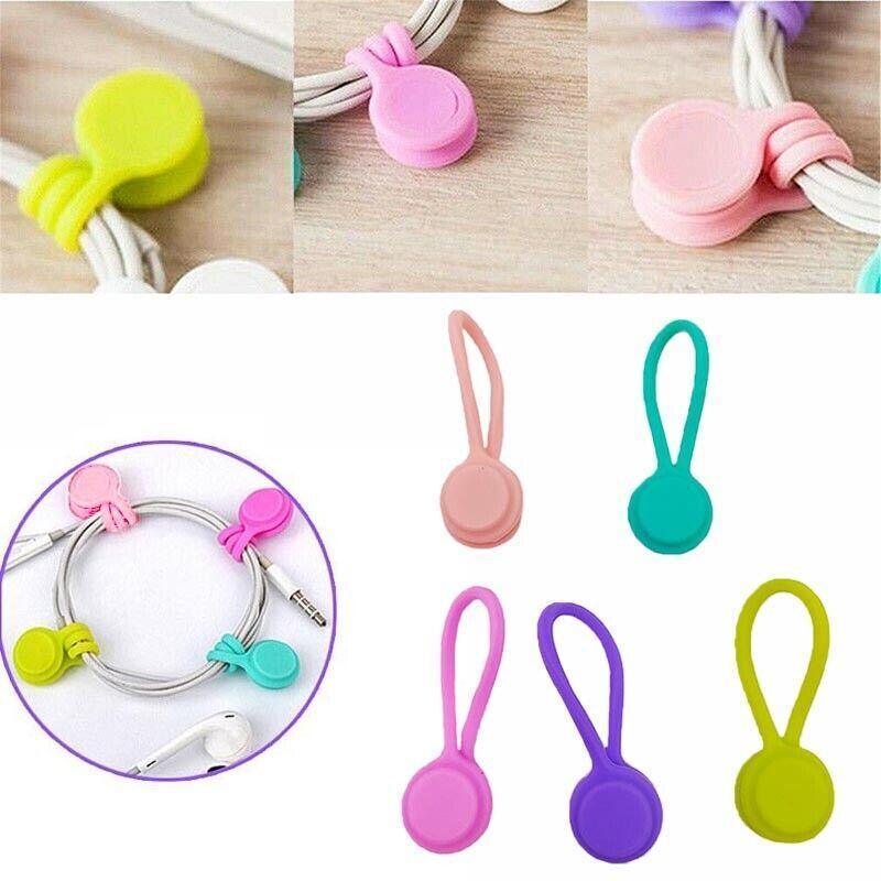 Cable Management: 10PCS Cord Clip Organizer Reusable Cable Winder Holder for Desk and Office