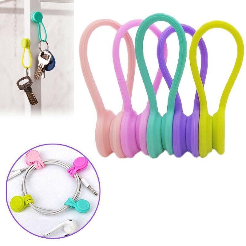 Cable Management: 10PCS Cord Clip Organizer Reusable Cable Winder Holder for Desk and Office