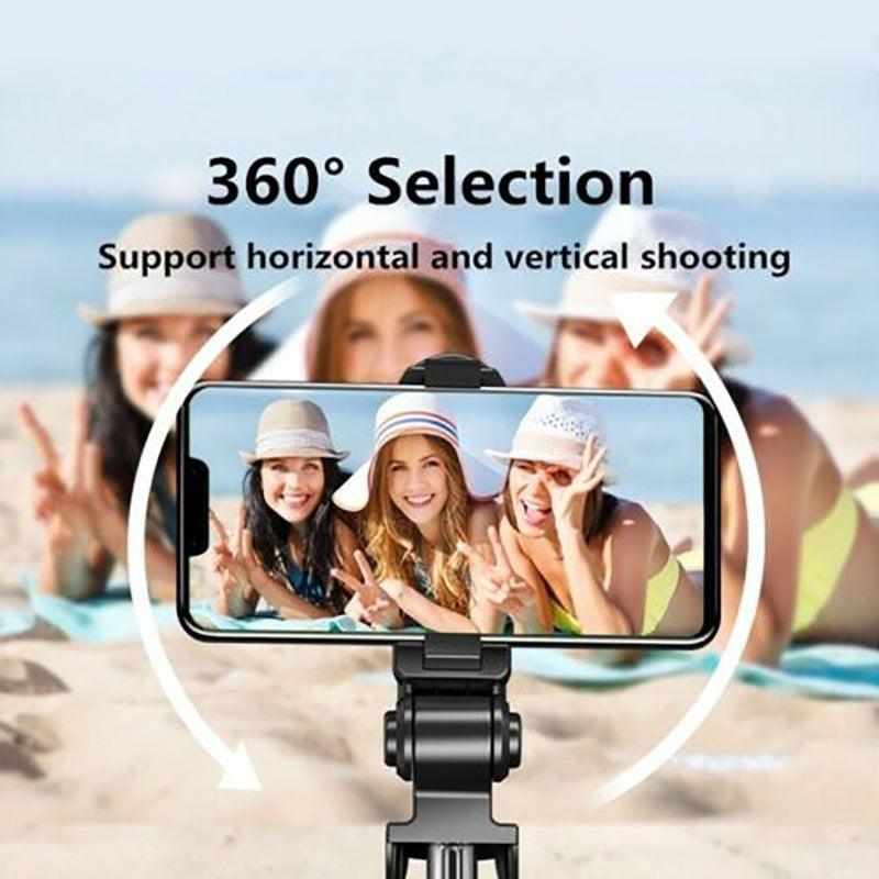 Phone Cases & Screen Protectors: Wireless Bluetooth Selfie Stick Tripod with Remote Control for Phones 6 in 1 - Black