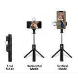 Phone Cases & Screen Protectors: Wireless Bluetooth Selfie Stick Tripod with Remote Control for Phones 6 in 1 - Black