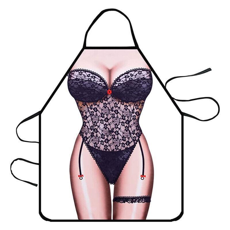Aprons: Funny Adult Men Women Novelty Aprons Party Game Cooking Kitchen BBQ Baking - Sexy Lace
