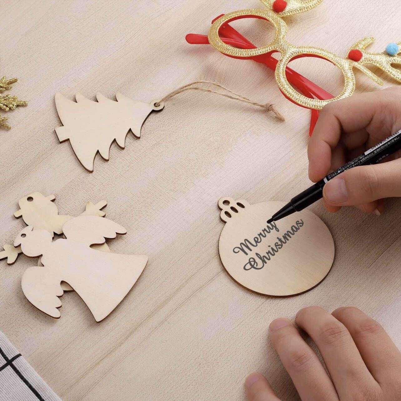 Christmas Decorations: Wooden Christmas Hanging Ornament for Tree DIY Craft Decoration 10pcs - Christmas Stocking