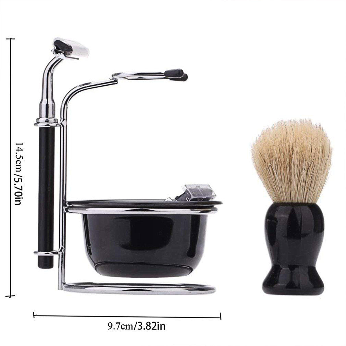 Shaving & Grooming: 5PCS Shaving Kit Set Manual Razor Brush Stand Bowl Set for Men