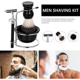 Shaving & Grooming: 5PCS Shaving Kit Set Manual Razor Brush Stand Bowl Set for Men