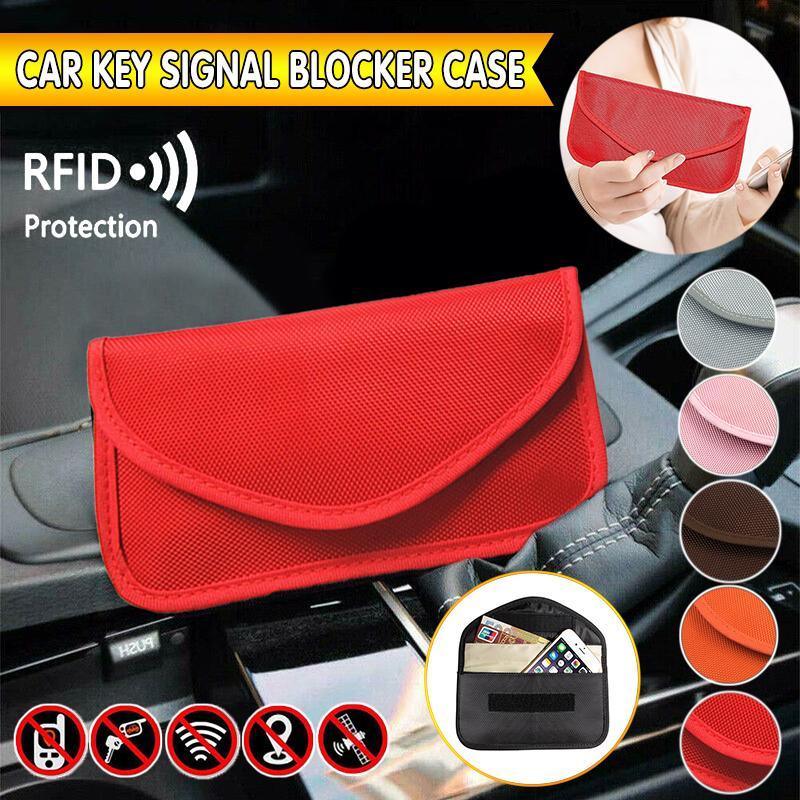 Automotive Decor: Car Key Case For Faraday Cage Fob Pouch Keyless RFID Blocking Bag - Black