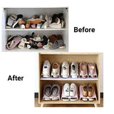 Shoe Storage: 5pcs Double Layer Shoe Rack Simple Storage Organizer Space Saving Shoe Holder - Pink