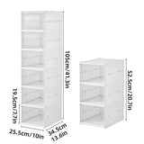 Easy Assemble Shoe Box Foldable Rack 3/6 Layers Storage Transparent Drawers - 3-Tier
