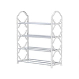 Shoe Storage: Four Layer Shoe Rack Storage Organizer Multi Tier Shoe Shelf for Entryway Closet - Black