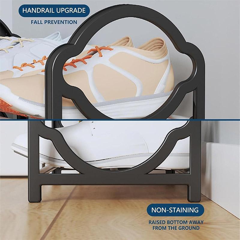 Four Layer Shoe Rack Storage Organizer Multi Tier Shoe Shelf for Entryway Closet - Pink